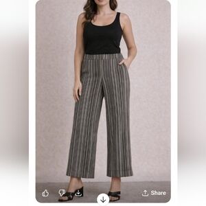 NY&Co Black & Gray Wide-Leg Work Pants | Size 14 | Workwear Chic